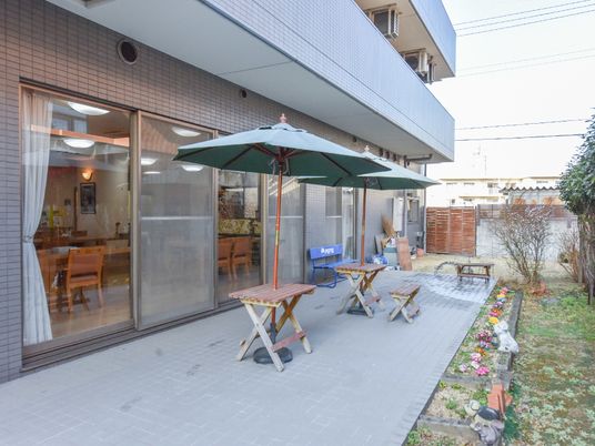 中庭の憩いの場