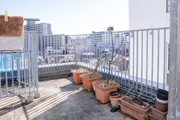 都市景観のあるバルコニー