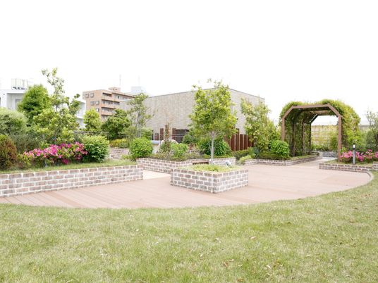 緑あふれる中庭の風景