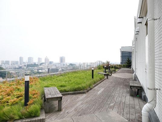 広々した屋上庭園