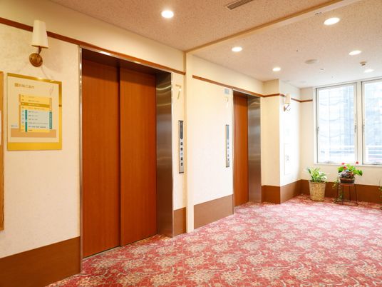 清潔な廊下とエレベーター