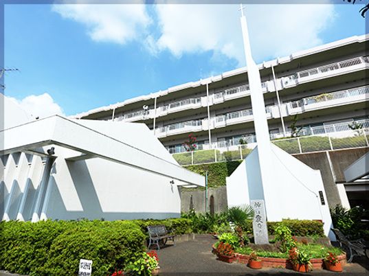 白い建物の日当たりの良い外観
