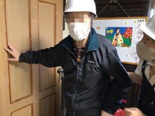 作業中の様子廊下