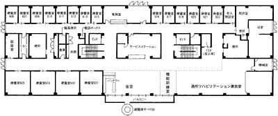 明るい共有スペースの図面