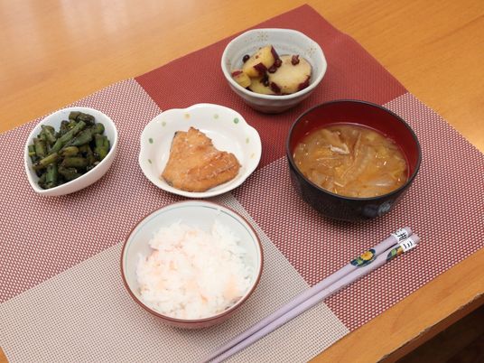 和食セットと箸の上部