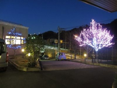 照明が美しい外観
