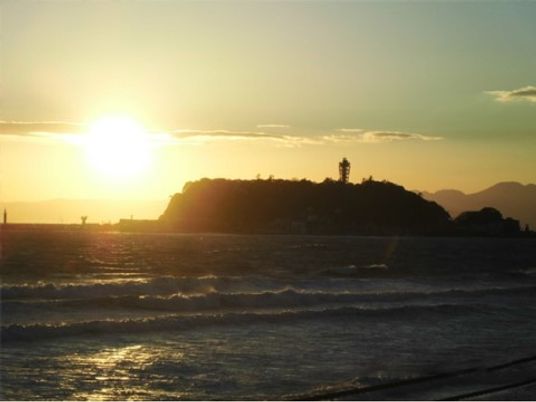 海辺の夕日と景色