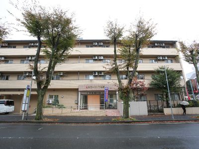 街路樹に囲まれた建物外観