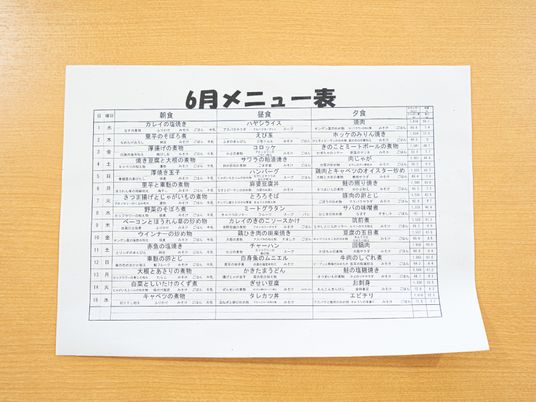 スケジュール表の詳細