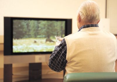 テレビ視聴中の人物