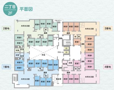 施設2階の見取り図