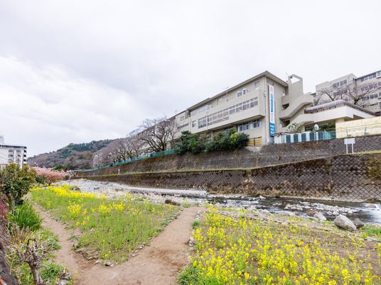 自然に囲まれた建物