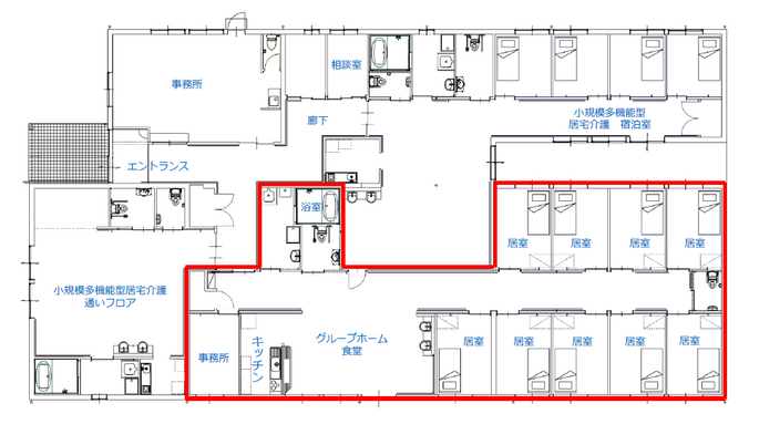 居室と設備の配置図